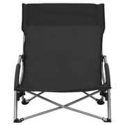 vidaXL Folding Beach Chairs 2 pcs Black Fabric vidaXL Folding Beach Chairs 2 pcs Black Fabric