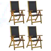 vidaXL Folding Garden Chairs 4 pcs Solid Wood Acacia and Textilene vidaXL Folding Garden Chairs 4 pcs Solid Wood Acacia and Textilene