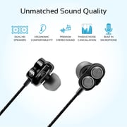 Promate In-Ear Earbuds with Mic, Dual Speakers, Deep Bass, Anti-Tangle and Noise Isolation,Onyx Black Promate In-Ear Earbuds with Mic, Dual Speakers, Deep Bass, Anti-Tangle and Noise Isolation,Onyx Black
