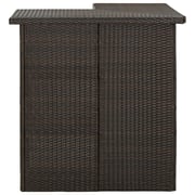 Vidaxl Corner Bar Table Brown 100x50x105 Cm Poly Rattan Vidaxl Corner Bar Table Brown 100x50x105 Cm Poly Rattan
