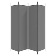 vidaXL 4-Panel Room Divider Anthracite 200x200 cm Fabric vidaXL 4-Panel Room Divider Anthracite 200x200 cm Fabric
