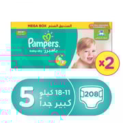 Pampers Baby-Dry Diapers, Size 5, Junior, 11-16kg, Double Giant Box, 208 Count Pampers Baby-Dry Diapers, Size 5, Junior, 11-16kg, Double Giant Box, 208 Count