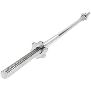 H Pro 150 Cm Threaded Chrome Barbell Bar| 1 Inch Barbell Diameter With Ring Collars H Pro 150 Cm Threaded Chrome Barbell Bar| 1 Inch Barbell Diameter With Ring Collars
