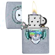 Zippo 29855 Skull Headphone Design Street Chrome Windproof Lighter