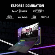 ASUS ROG Strix G17 (2022) Gaming Laptop - AMD Ryzen 9-6900HX / 17.3inch WQHD / 16GB RAM / 1TB SSD / 8GB NVIDIA GeForce RTX 3070 Ti Graphics / Windows 11 Home / English & Arabic Keyboard / Grey / Middle East Version - [G713RW-LL107W]