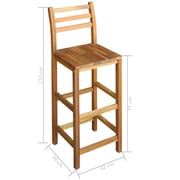 Vidaxl Bar Chairs 2 Pcs Solid Acacia Wood Vidaxl Bar Chairs 2 Pcs Solid Acacia Wood