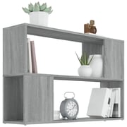 vidaXL Book Cabinet Grey Sonoma 100x24x63 cm Engineered Wood