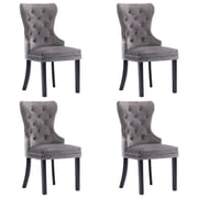 vidaXL Dining Chairs 4 pcs Grey Velvet vidaXL Dining Chairs 4 pcs Grey Velvet