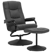 vidaXL Recliner Chair with Footrest Dark Grey Fabric