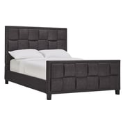 Upholstered Cotton and Polyester Bed Frame King with Mattress Charcoal Grey
