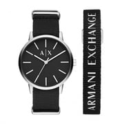 Armani Exchange Cayde Black Fabric Men Watch Set AX7111
