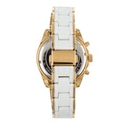 Michael Kors Ladies's Bradshaw Gold-Tone and White Silicone Watch