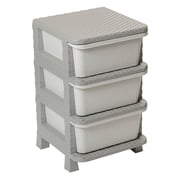 Rattan Storage Chest With 3 Drawers Grey/White Rattan Storage Chest With 3 Drawers Grey/White