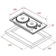 TEKA EFX 30.1 2P Modular electric cooking plate with mechanical timer in 30 cm TEKA EFX 30.1 2P Modular electric cooking plate with mechanical timer in 30 cm