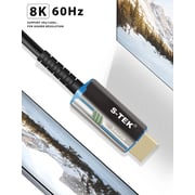 S-TEK 8K [30M/98Ft] AOC HDMI Cable Ultra High Speed 48Gbps HDMI 2.1 8K 60Hz 4K 120Hz, eARC, Dynamic HDR, Dolby Vision, Compatible with Heavy Duty Projectors, Cinema Rooms, Meeting Rooms, Fibre OM3