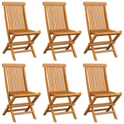 vidaXL Garden Chairs with Anthracite Cushions 6 pcs Solid Teak Wood vidaXL Garden Chairs with Anthracite Cushions 6 pcs Solid Teak Wood