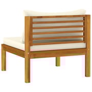 vidaXL 4-Seater Garden Sofa with Cream Cushion Solid Acacia Wood vidaXL 4-Seater Garden Sofa with Cream Cushion Solid Acacia Wood