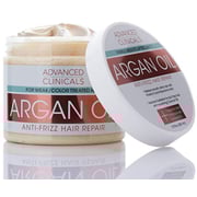 Advanced Clinicals Argan Oil Anti-Frizz Hair Repair Mask. Hydrating Deep Conditioner Makes Frizzy, Color-Treated Shiny And Sikly. Vitamin E Hyaluronic Acid Strengthen Weak Hair, 2 Oz Advanced Clinicals Argan Oil Anti-Frizz Hair Repair Mask. Hydrating Deep Conditioner Makes Frizzy, Color-Treated Shiny And Sikly. Vitamin E Hyaluronic Acid Strengthen Weak Hair, 2 Oz
