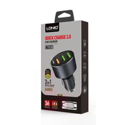 Ldnio 3 Port Car Charger Black Ldnio 3 Port Car Charger Black