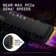 WD SN850X 1TB 112L 3D TLC NAND Flash PCIe Gen 4 x4 NVMe M.2 Internal SSD with Heatsink Black