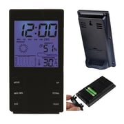 Eklasse Digital Clock With Calendar/Temperature & Humidity Meter Display Black EKTHM02AS Eklasse Digital Clock With Calendar/Temperature & Humidity Meter Display Black EKTHM02AS