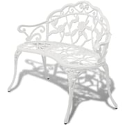 Vidaxl Garden Bench 100 Cm Cast Aluminium White Vidaxl Garden Bench 100 Cm Cast Aluminium White