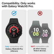 Spigen Thin Fit Screen Protector Designed For Samsung Galaxy Watch5 Pro 45mm Case With Tempered Glass Screen Protector (2022) - Crystal Clear