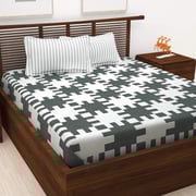 Story@Home Prism Bedsheet Double Set of 3, Checkered, Queen Size, White/Green, PS1425 Story@Home Prism Bedsheet Double Set of 3, Checkered, Queen Size, White/Green, PS1425