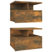 vidaXL Floating Nightstand 2 pcs Smoked Oak 40x31x27 cm Engineered Wood vidaXL Floating Nightstand 2 pcs Smoked Oak 40x31x27 cm Engineered Wood