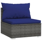 vidaXL 12 Piece Garden Lounge Set with Cushions Grey Poly Rattan vidaXL 12 Piece Garden Lounge Set with Cushions Grey Poly Rattan