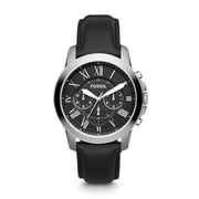 Fossil FS4812 Grant Chronograph Black Leather Watch
