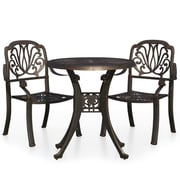 vidaXL 3 Piece Bistro Set Cast Aluminium Bronze vidaXL 3 Piece Bistro Set Cast Aluminium Bronze