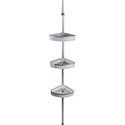 Kreher No-drill Bathroom Shelf 'venta', Aluminum Shower-shelf, Rust-proof Shower-caddy, 3 Adjustable Baskets, Corner Shelf 260 Cm Height, Silver White Kreher No-drill Bathroom Shelf 'venta', Aluminum Shower-shelf, Rust-proof Shower-caddy, 3 Adjustable Baskets, Corner Shelf 260 Cm Height, Silver White