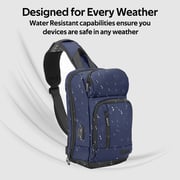 Promate 13 Inch Sling Laptop Backpack with USB Charging Port and Secure Pockets, TrekPack-SB Black