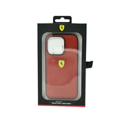 Ferrari Leather Case With Hot Stamped Sides Yellow Shield Logo For Iphone 14 Pro Red