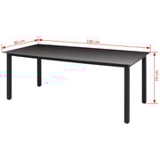 Vidaxl Garden Table Black 190x90x74 Cm Aluminium And Glass Vidaxl Garden Table Black 190x90x74 Cm Aluminium And Glass