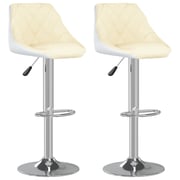 Vidaxl Bar Stools 2 Pcs Cream And White Faux Leather Vidaxl Bar Stools 2 Pcs Cream And White Faux Leather