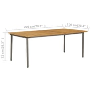Vidaxl Garden Table 200x100x72cm Solid Acacia Wood And Steel Vidaxl Garden Table 200x100x72cm Solid Acacia Wood And Steel
