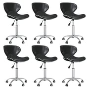 vidaXL Swivel Dining Chairs 6 pcs Black Faux Leather vidaXL Swivel Dining Chairs 6 pcs Black Faux Leather