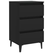 Vidaxl Bed Cabinet With Metal Legs 2 Pcs Black 40x35x69 Cm Vidaxl Bed Cabinet With Metal Legs 2 Pcs Black 40x35x69 Cm