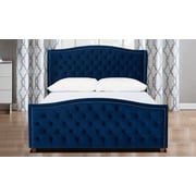 Navy Blue Velvet Hand-Tufted Upholstered Bed Queen Bed Navy blue Navy Blue Velvet Hand-Tufted Upholstered Bed Queen Bed Navy blue