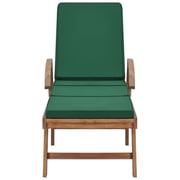 vidaXL Sun Loungers with Cushions 2 pcs Solid Teak Wood Green vidaXL Sun Loungers with Cushions 2 pcs Solid Teak Wood Green