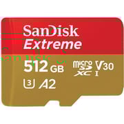 Sandisk Extreme Micro SDXC Memory Card 512GB Red and Brown SDSQXA1-512G-GN6MN Sandisk Extreme Micro SDXC Memory Card 512GB Red and Brown SDSQXA1-512G-GN6MN