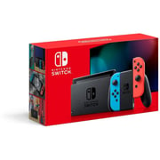 Nintendo Switch V2 Console Neon Blue/Neon Red + Super Mario 3DWorld Bowser's Fury Game + 1 Assorted Game + Travel Bag