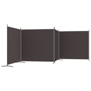 vidaXL 4-Panel Room Divider Brown 698x180 cm Fabric vidaXL 4-Panel Room Divider Brown 698x180 cm Fabric