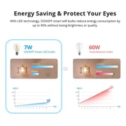 Sonoff B02-F-A60 Smart Wi-Fi LED Filament Bulb E27 7W 806Lm - 15,000hrs - Warm and Cold White