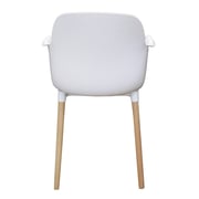 Jilphar Fiber Plastic Chair with Wooden Color Metal Legs JP1267B White Jilphar Fiber Plastic Chair with Wooden Color Metal Legs JP1267B White