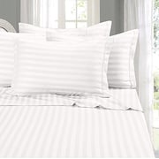Buy Dream Bell Hotel Stripe 300tc King Size 3pcs Bedsheet Set White