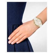 Michael Kors Ladies's Bradshaw Gold-Tone and White Silicone Watch