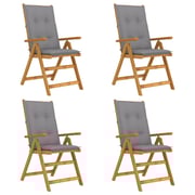 vidaXL Garden Reclining Chairs 4 pcs with Cushions Solid Acacia Wood vidaXL Garden Reclining Chairs 4 pcs with Cushions Solid Acacia Wood